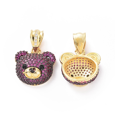 Brass Micro Pave Cubic Zirconia Pendants ZIRC-F136-01G-07-1