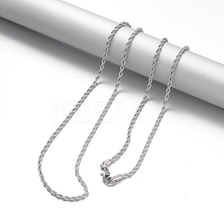 Non-Tarnish 304 Stainless Steel Rope Chain Necklaces NJEW-F195-05C-P-1