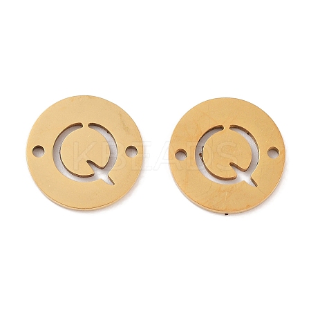 PVD Vacuum Plating 201 Stainless Steel Hollow Flat Round Links FIND-R149-03Q-G-1