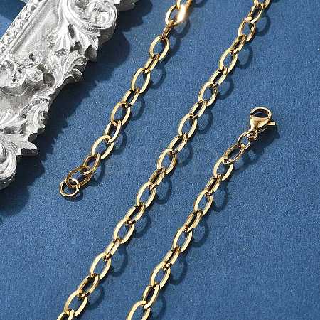 Ion Plating(IP) 304 Stainless Steel Cable Chain Necklace Making STAS-A028-N091G-1