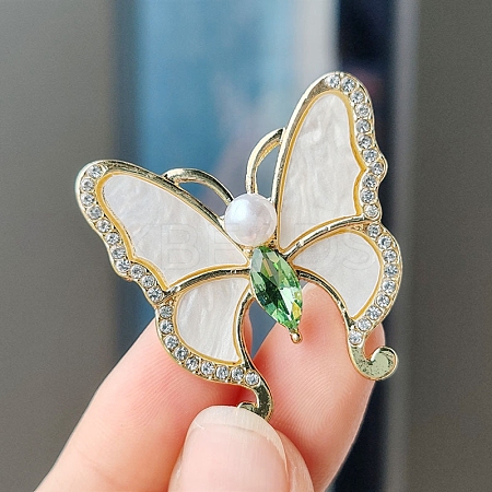 Butterfly Alloy Rhinestone Brooches for Backpack Clothes PW-WG36D64-02-1