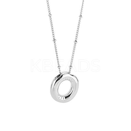 1pc Brass Chain with Alloy Letter Pendants Necklaces NJEW-LP0001-41O-P-1