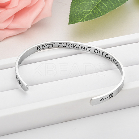 Inspirational Stainless Steel Cuff Bangles for Men Women FS-WG0E735-11-1