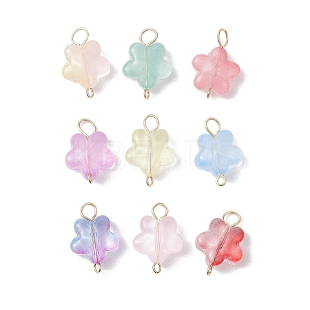 30Pcs Glass Star Connector Charms PALLOY-JF03139-1