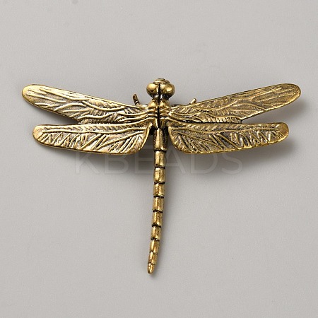 Dragonfly Brass Display Decorations for Home Desktop Decoration AJEW-WH0561-53-1