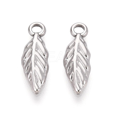 304 Stainless Steel Leaf Charms STAS-T067-51P-1