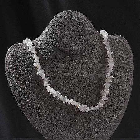 Natural Supper 7 Rutilated Quartz Chip Beaded Necklaces for Men Women NJEW-G159-01J-1