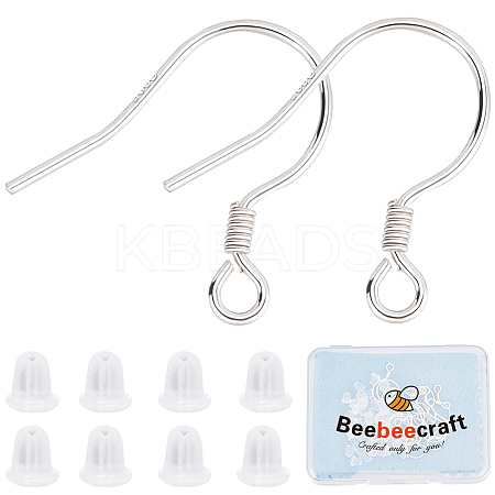 10 Pairs 925 Sterling Silver Earring Hooks STER-BBC0006-81-1