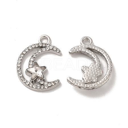 Rack Plating Alloy Crystal Rhinestone Pandants PALLOY-O106-04P-1