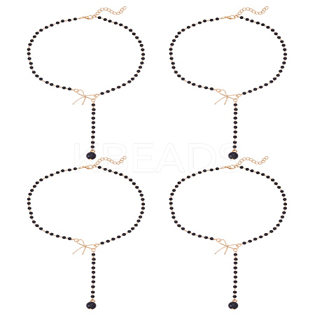 4Pcs Alloy Bowknot Pendant Necklaces for Women NJEW-LP0001-28B-1