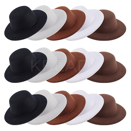 15Pcs 5 Colors EVA Cloth Mini Hat Fascinator Base AJEW-GA0007-43-1