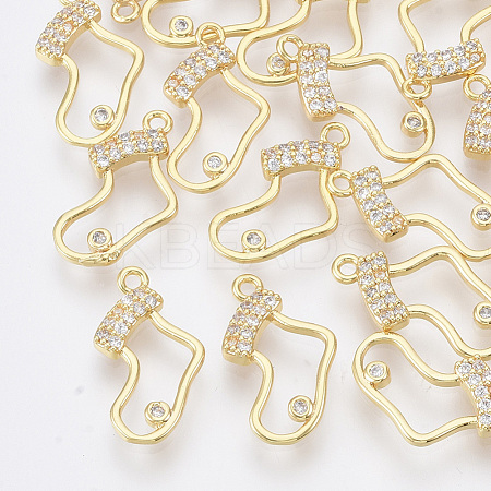 Brass Micro Pave Cubic Zirconia Charms KK-Q761-21G-NF-1