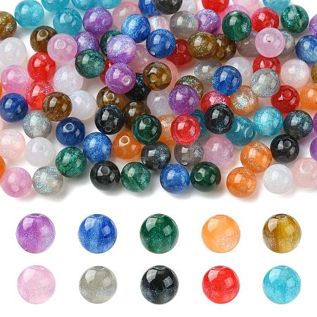 120Pcs 12 Colors Round Imitation Cat Eye Resin Beads RESI-CJ0004-65-1