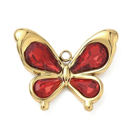 304 Stainless Steel & Glass Pendants STAS-G371-16G-04-1