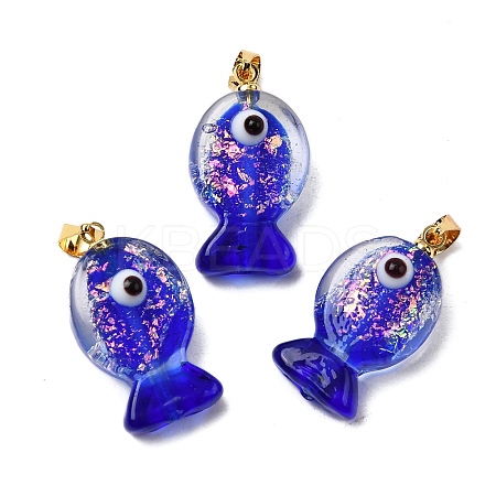 Handmade Dichroic Foil Lampwork Pendants X1-DICH-G001-01G-08-1