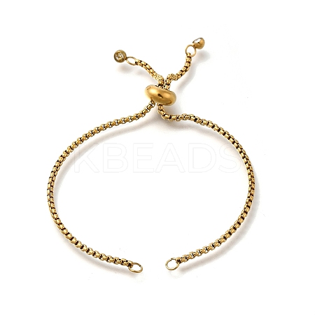 Adjustable Real 18K Gold Plated 304 Stainless Steel Slider Bracelet/Bolo Bracelets Making STAS-I153-03G-01-1