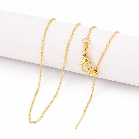 1MM Adjustable Slider Brass Cable Chain Necklaces for Men Women NJEW-N057-01G-1