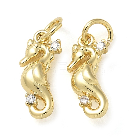 Rack Plating Brass Micro Pave Cubic Zirconia Pendants KK-K392-20A-G-1