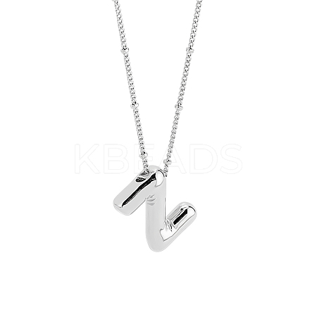 1pc Brass Chain with Alloy Letter Pendants Necklaces NJEW-LP0001-41Z-P-1