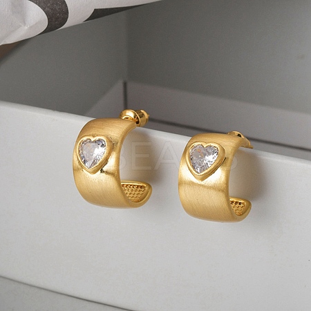 Brass Drawbench Stud Earrings EJEW-L288-008G-1
