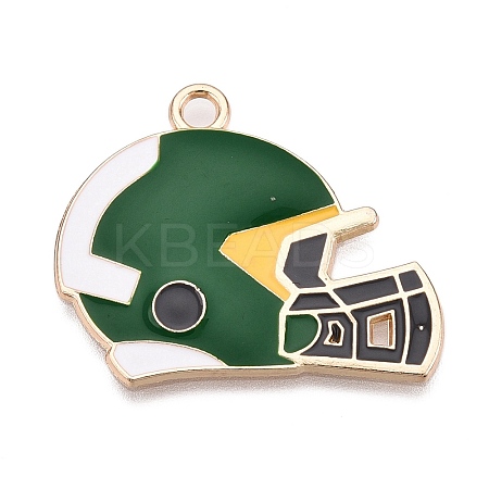 Rugby Theme Alloy Enamel Pendants ENAM-T021-05KCG-1