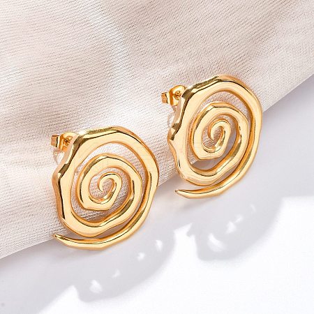 304 Stainless Steel Stud Earrings for Women LS-EJEW-K306-15G-1