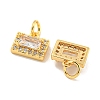 Brass Micro Pave Clear Cubic Zirconia Pendants KK-P275-31G-2