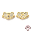 925 Sterling Silver Pave Clear Cubic Zirconia Box Clasps STER-M114-10G-1