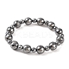 Faceted Round Terahertz Stone Beaded Stretch Bracelets for Women Men BJEW-H590-02-1