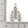Brass Micro Pave Clear Cubic Zirconia Pendants KK-B099-01P-A-3
