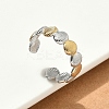 304 Stainless Steel Double Color Cuff Rings RJEW-S635-01GP-C-2