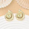 Brass Stud Earrings for Women KK-CBAD851-39G-1