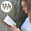 Oval Natural Rose Quartz & Tiger Eye & Black Stone & Amethyst & Agate & Opalite Bookmark AJEW-DC00018-6