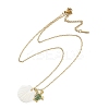 Summer Beach Brass Cubic Zirconia Sea Animal Pendant Necklaces for Women NJEW-B118-03G-04-2
