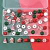 50Pcs 7 Styles Christmas Painted Wood Beads Set WOOD-FS0002-44-7