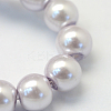 Baking Painted Pearlized Glass Pearl Round Bead Strands HY-Q330-8mm-25-3