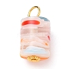 Column Handmade Millefiori Glass Lampwork Charms PALLOY-JF00552-2