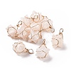 Natural Quartz Crystal Copper Wire Wrapped Pendants G-B041-02G-19-2