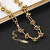 304 Stainless Steel Kont Link Chain Necklace for Men Women NJEW-P269-02G-4