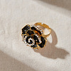 Adjustable Alloy Rhinestone Finger Rings for Women TP7794-3-4