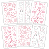 6 Sheets 3 Styles Acrylic Rhinestone Face Body Stickers AJEW-SP0002-68B-7