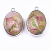 Assembled Peridot and Rose Quartz Pendants G-T111-01-2