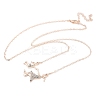 Alloy Full Crystal Rhinestone Mother and Daughter Pendant Necklaces FS-WG340FE-02-2