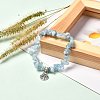 Natural Aquamarine Beads Stretch Bracelet Set for Men Women Girl Gift BJEW-JB06709-8