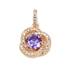 Brass Micro Pave Cubic Zirconia Pendants KK-E795-16KCG-1