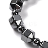 Round & Faceted Bicone Drum Synthetic Non-magnetic Hematite Beaded Stretch Bracelets for Women BJEW-Q345-02-2