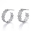 Brass Half Hoop Earrings KK-N232-114P-NF-3