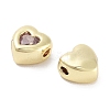 Brass Micro Pave Cubic Zirconia Beads KK-C051-26G-04-2
