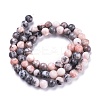 Natural Pink Zebra Jasper Beads Strands G-K410-04-6mm-2