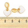 Rack Plating Alloy Enamel Heart European Dangle Charms FIND-B034-21G-06-3